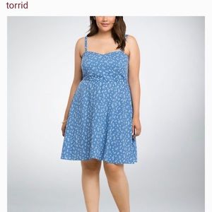 Torrid Blue and Floral Mini Dress/Sundress